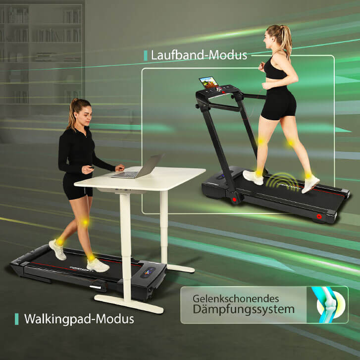 Laufband 2in1 schwarz:
Vielseitig